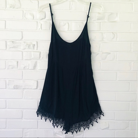 Free People Pants - Intimately Free People Black Lace Romper Size S